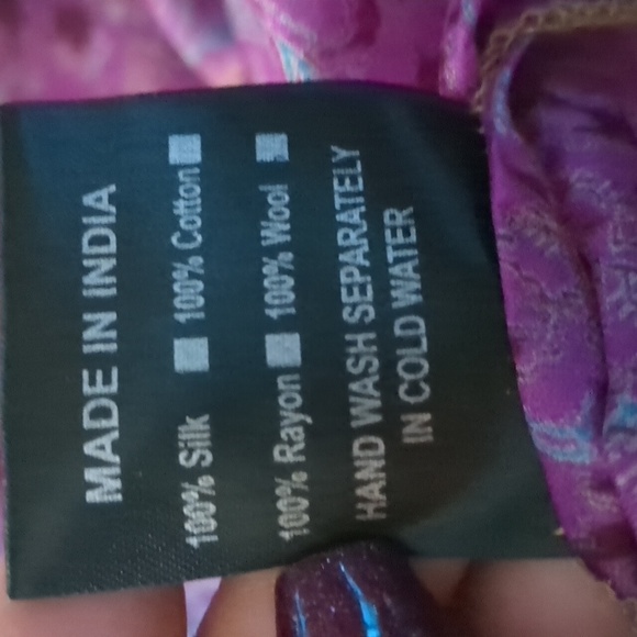 100% SILK kimono duster jacket tie front purple orange and yellow gold w/floral - Picture 12 of 12